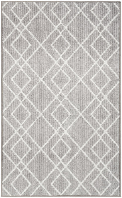 Nourison Modern Lines Mol01 Silver Area Rug