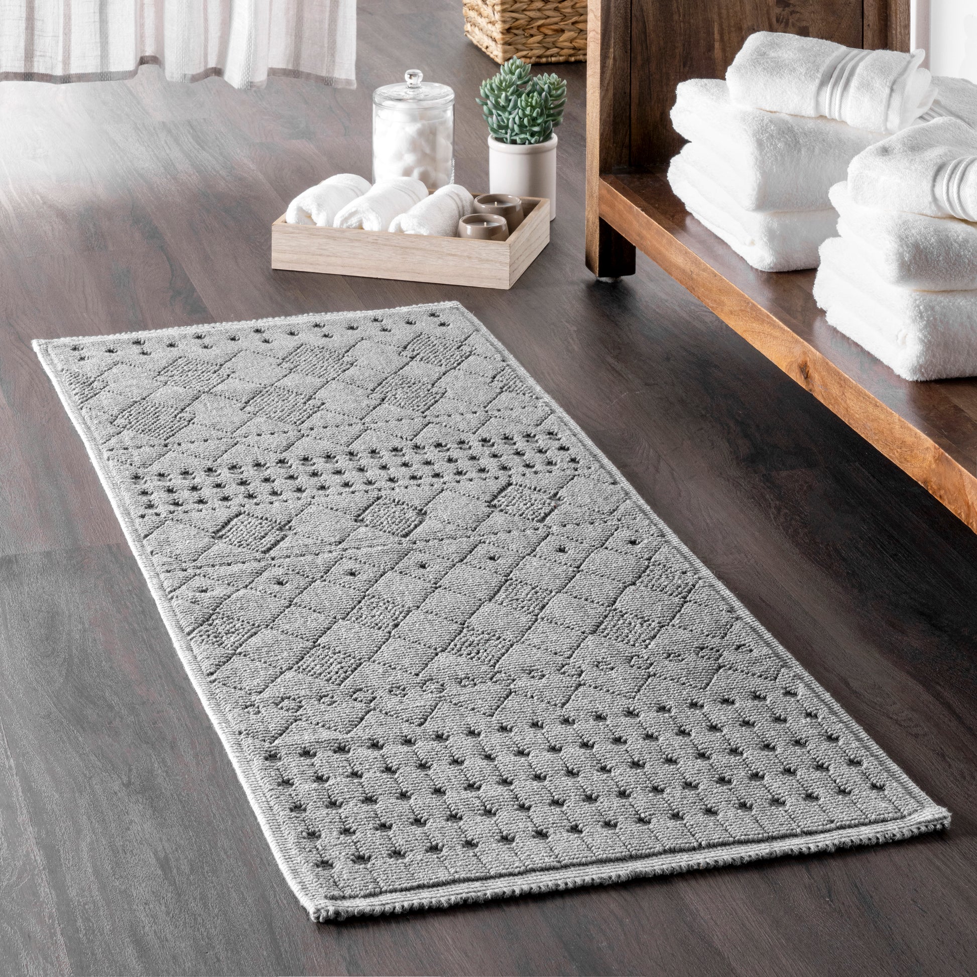 Nuloom Maverick Textured Moroccan Psko04A Gray Area Rug