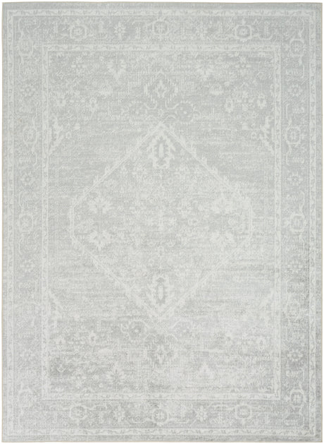 Nourison Astra Machine Washable ASW11 Machine Made Light Grey Rug