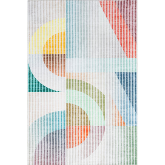 Nuloom Erikka Abstract Striped Bicl08A Multi Area Rug