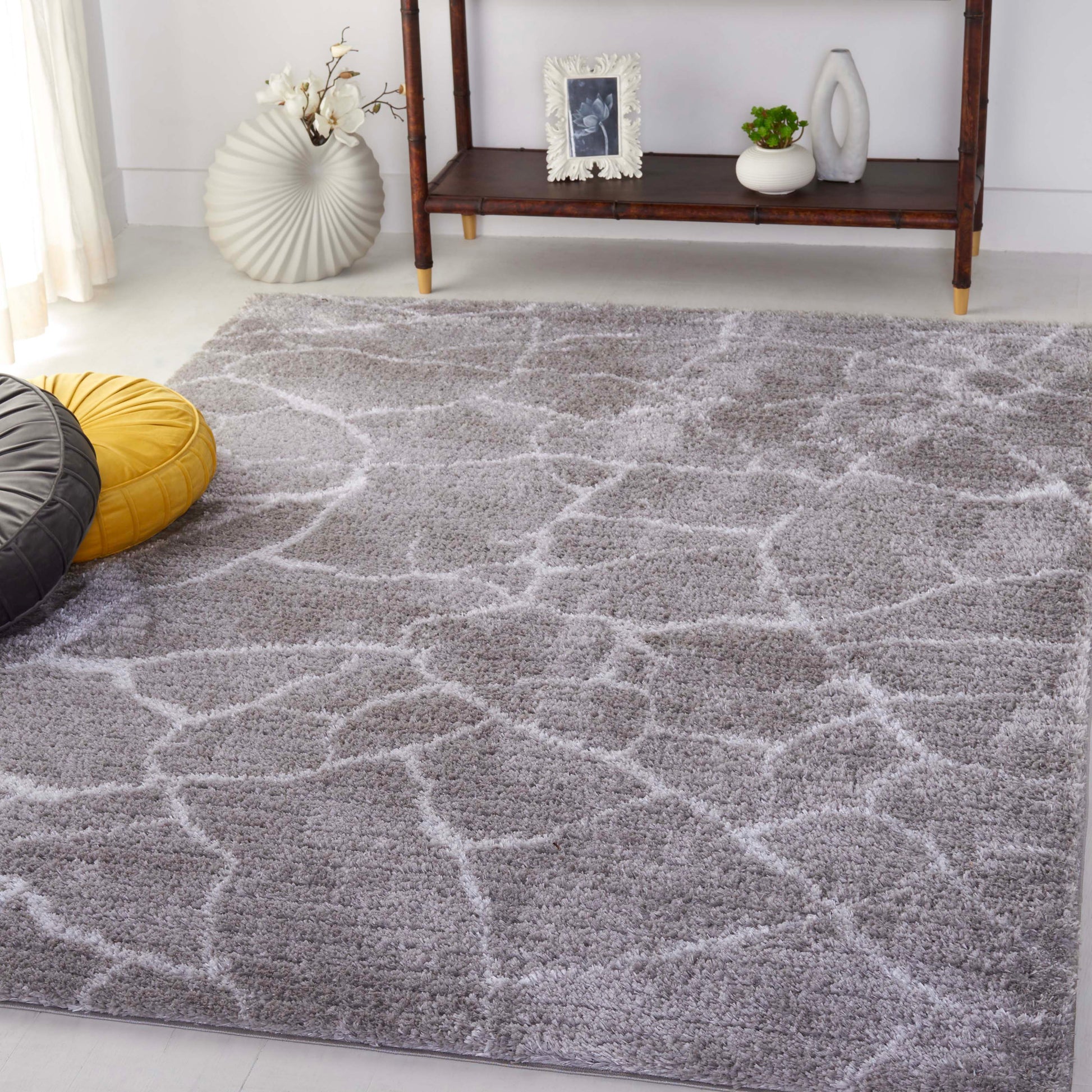 Safavieh Tahoe Shag Tho650F Grey/Ivory Area Rug