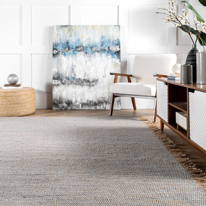 Nuloom Flatweave Natural Fiber Hctr01B Gray Area Rug