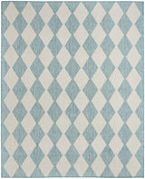 Nourison Positano POS04 Machine Made Aqua Rug