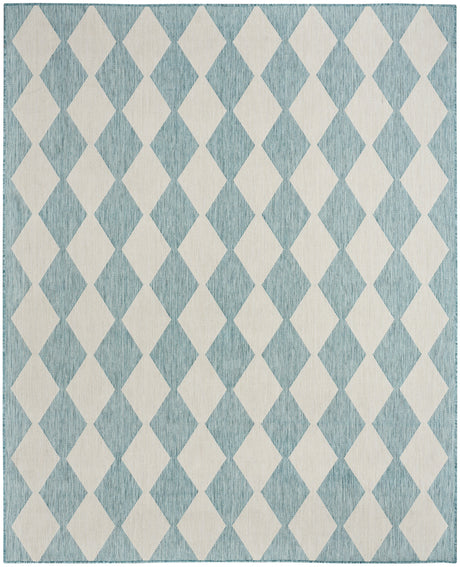 Nourison Positano POS04 Machine Made Aqua Rug