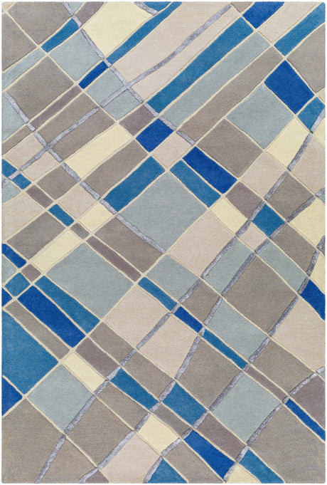 Surya Tallinn Tnl-2300 Brown, Ivory, Gray, Slate, Dark Blue, Blue Rug.