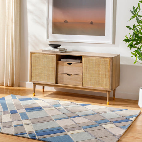 Surya Tallinn Tnl-2300 Brown, Ivory, Gray, Slate, Dark Blue, Blue Rug.