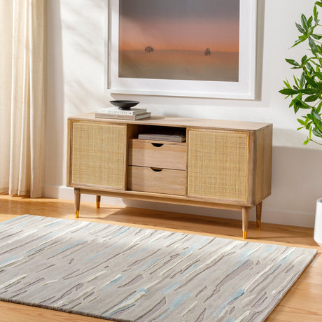 Surya Tallinn Tnl-2302 Medium Gray, Oatmeal, Gray, Beige, Pale Blue, Aqua Rug.