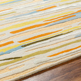Surya Tallinn Tnl-2303 Light Beige, Pale Blue, Aqua, Burnt Orange, Grass Green, Beige Rug.