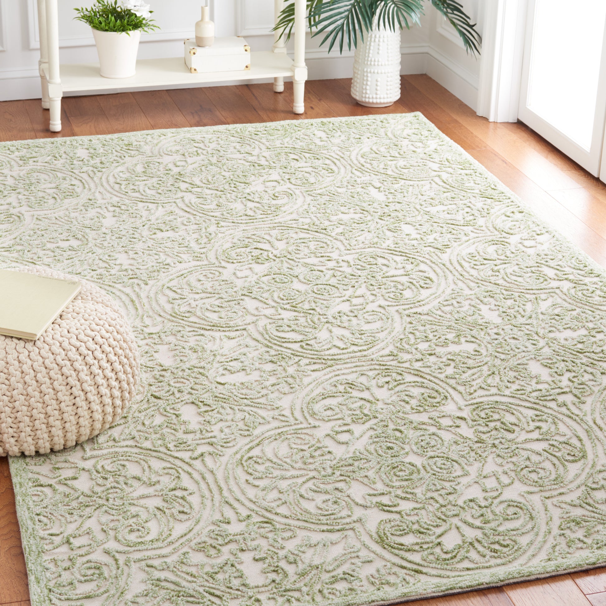 Safavieh Trace Trc101Y Ivory/Green Area Rug