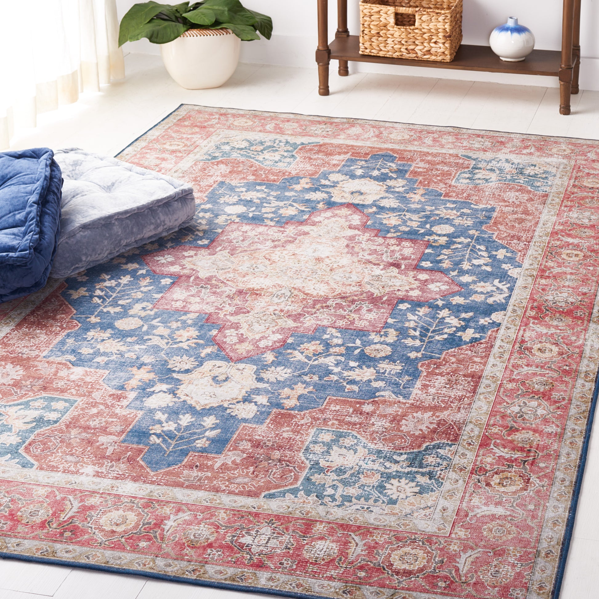 Safavieh Tucson Tsn105N Navy/Rust Area Rug