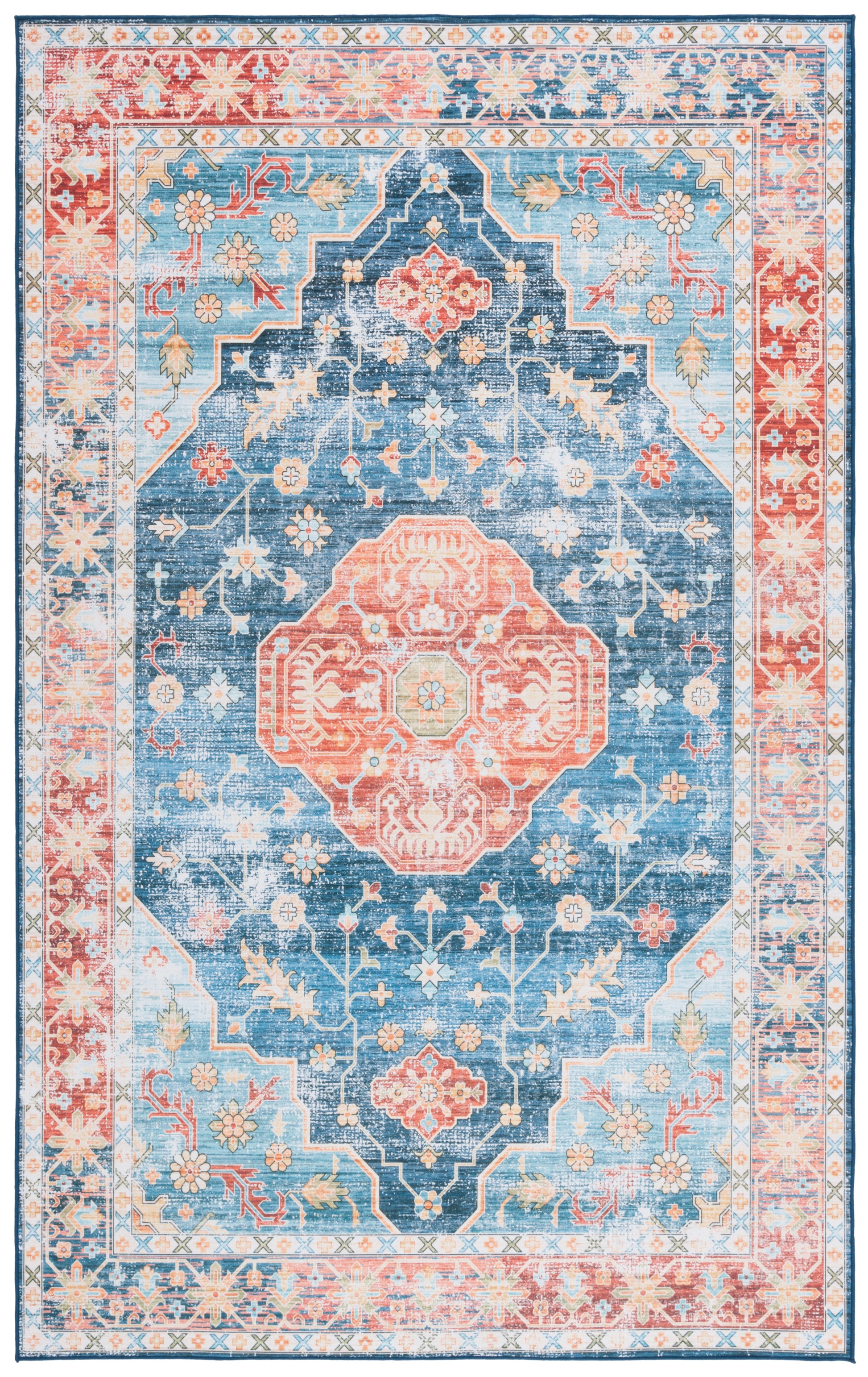 Safavieh Tucson Tsn119M Blue/Rust Area Rug