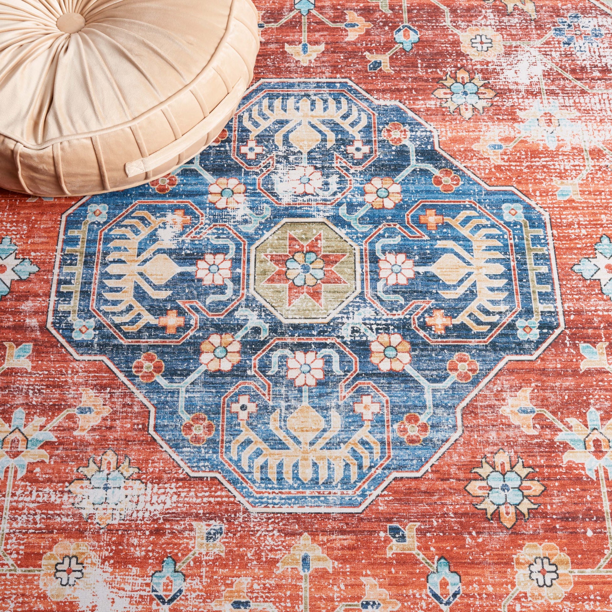 Safavieh Tucson Tsn119P Rust/Blue Area Rug