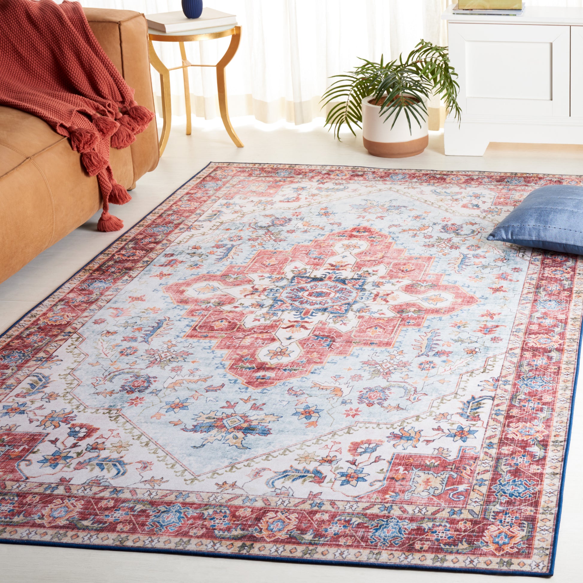 Safavieh Tucson Tsn148M Red/Blue Area Rug