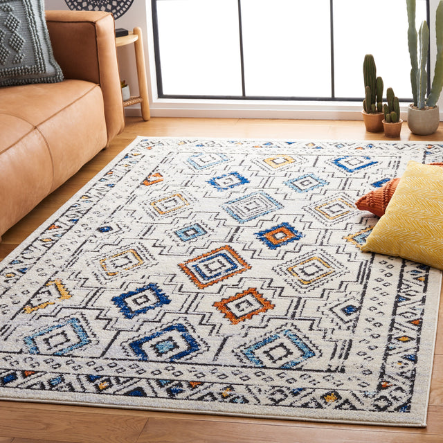 Safavieh Tulum Tul662A Ivory Grey/Blue Rust Rug.