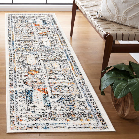 Safavieh Tulum Tul667A Ivory Grey/Blue Rust Rug.