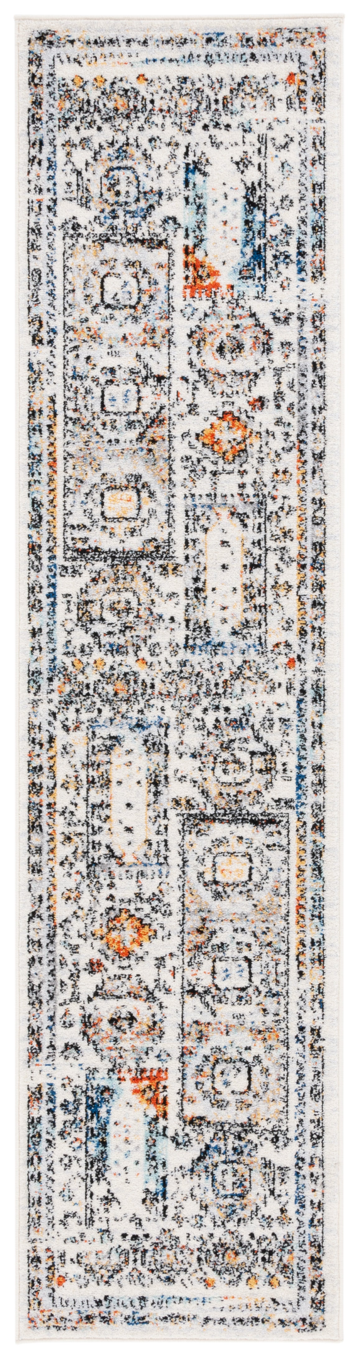 Safavieh Tulum Tul667A Ivory Grey/Blue Rust Rug.