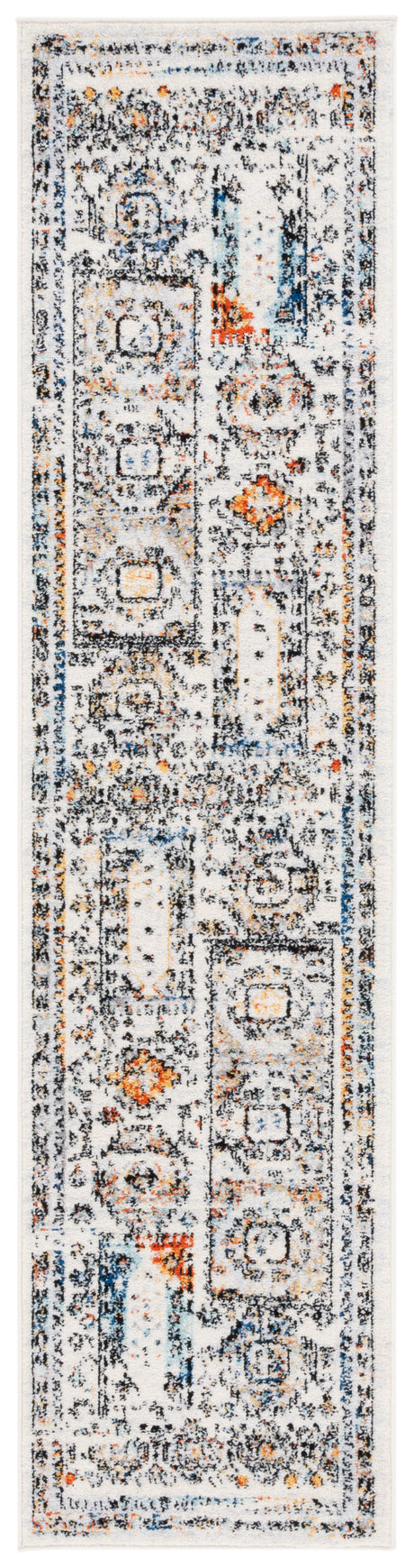 Safavieh Tulum Tul667A Ivory Grey/Blue Rust Rug.