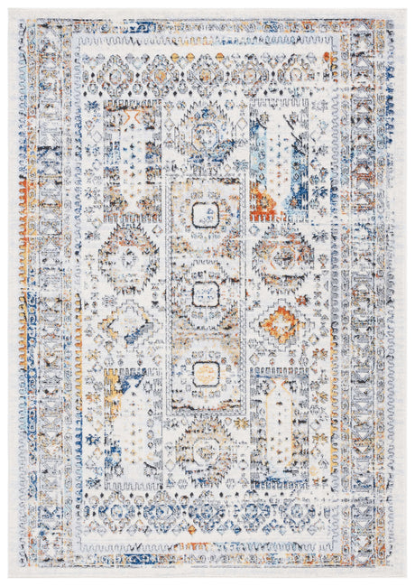 Safavieh Tulum Tul667A Ivory Grey/Blue Rust Rug.