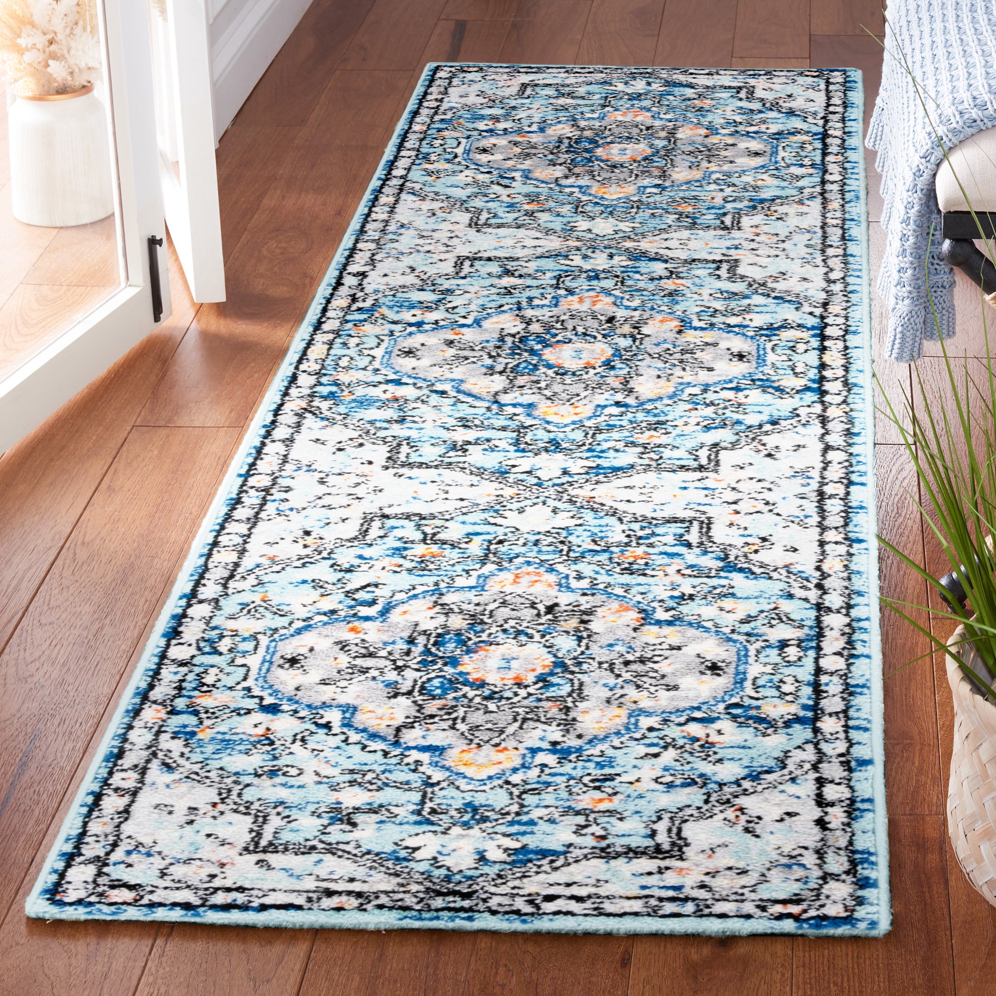 Safavieh Tulum Tul668M Blue Grey/Rust Area Rug