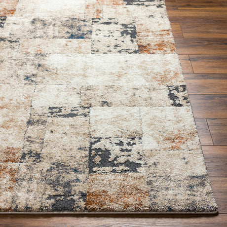 Surya Tuscany Tus-2342 Ivory, Black, Charcoal, Tan, Camel Rug.