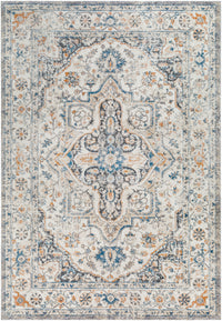 Surya Tuscany Tus-2343 Ivory, Black, Charcoal, Blue, Tan Area Rug