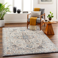 Surya Tuscany Tus-2343 Ivory, Black, Charcoal, Blue, Tan Area Rug