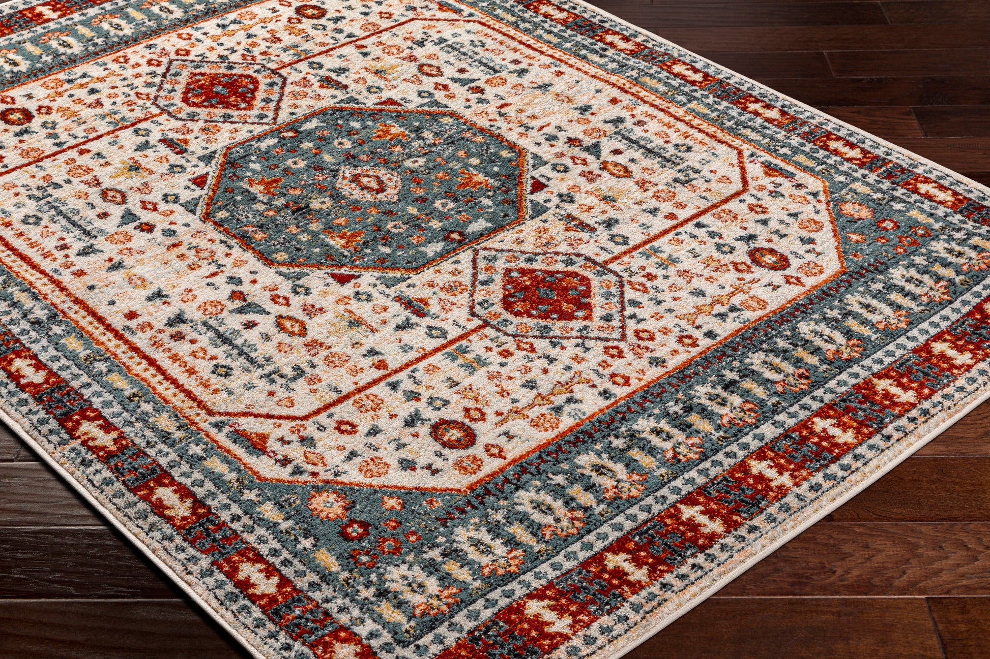 Surya Tevazu Tvz-2338 Light Grey, Grey, Ash, Mocha, Beetle Blue, Khaki, Copper, Onyx Area Rug