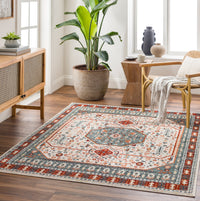 Surya Tevazu Tvz-2338 Light Grey, Grey, Ash, Mocha, Beetle Blue, Khaki, Copper, Onyx Area Rug