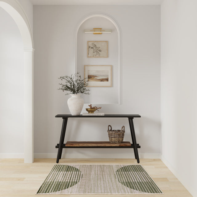 Nourison Astra Machine Washable ASW03 Machine Made Ivory, Olive Rug