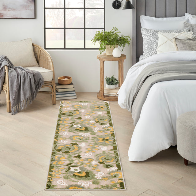 Nourison Aloha Alh17 Ivory Green Area Rug