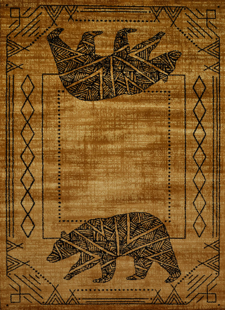 United Weavers Affinity Bear Cave Gold Rug - runner front view
