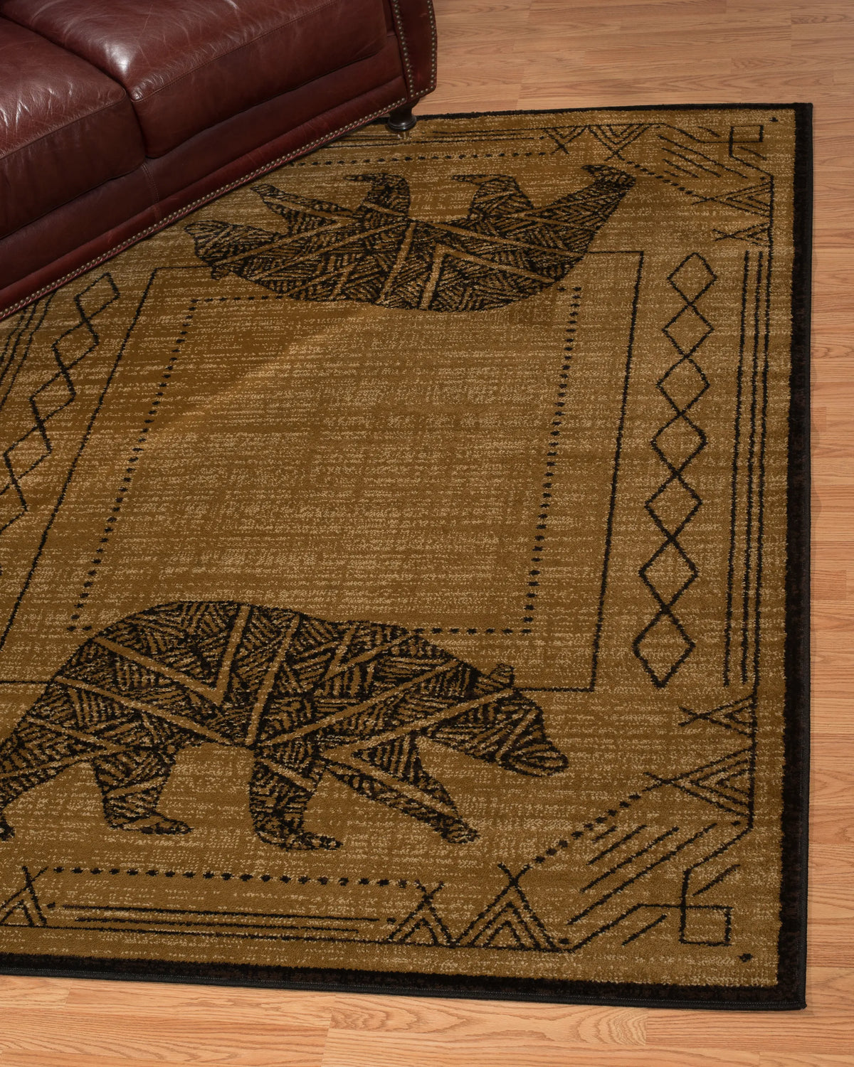 United Weavers Affinity Bear Cave Gold Rug - runner room scene