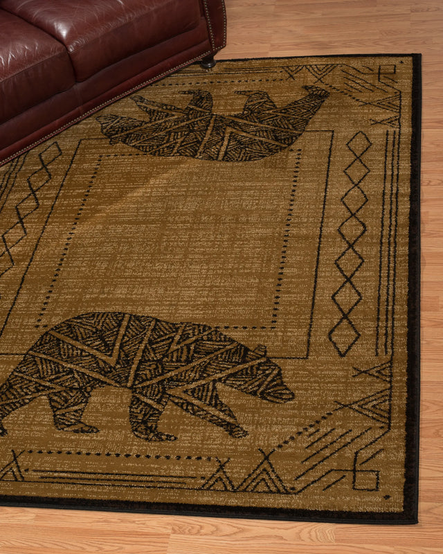 United Weavers Affinity Bear Cave Gold Rug - runner room scene