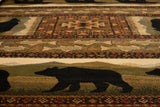 United Weavers Affinity Black Bears Lodge Rug - close-up detail