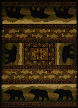 United Weavers Affinity Black Bears Lodge Rug - runner front view