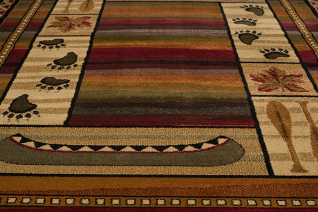 United Weavers Affinity Canoe Sunset Lodge Rug - close-up detail