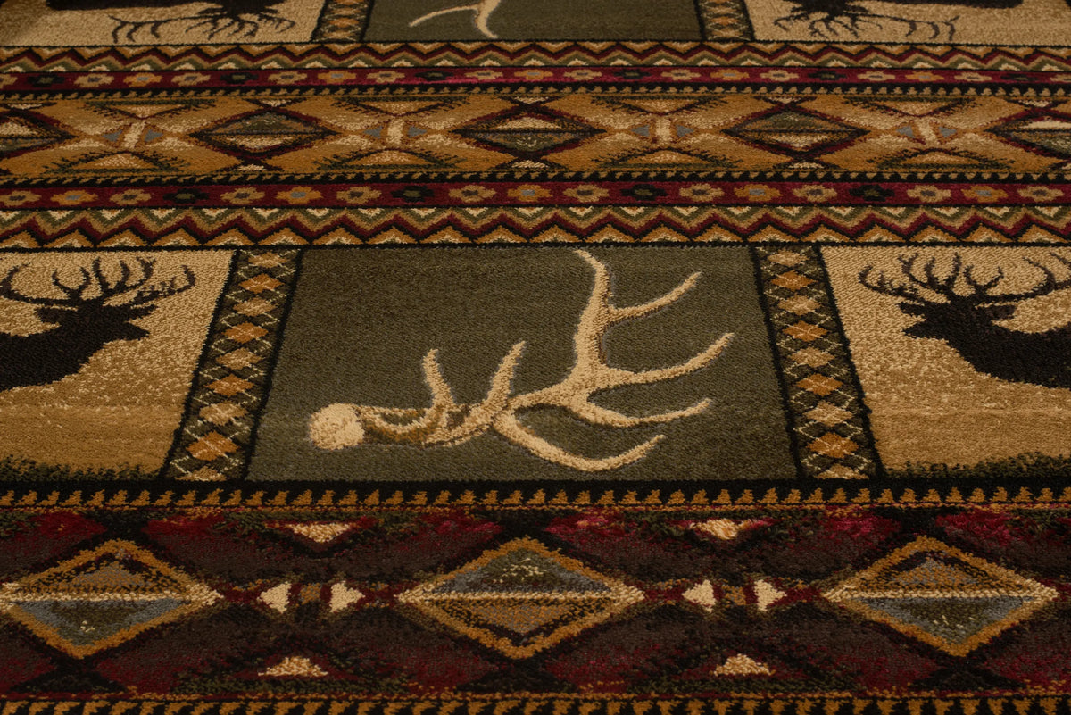 United Weavers Affinity Hunters Dream Lodge Rug - close-up detail