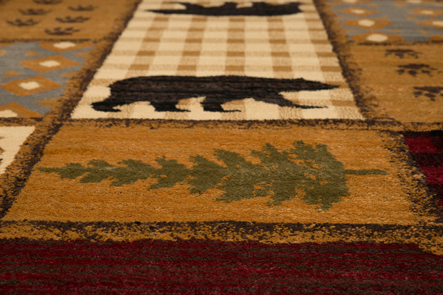 United Weavers Affinity Lodge Mosaic Multi Rug - close-up detail