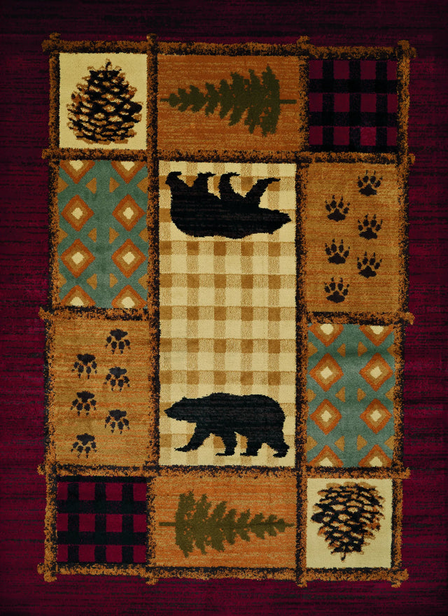 United Weavers Affinity Lodge Mosaic Multi Rug - runner front view