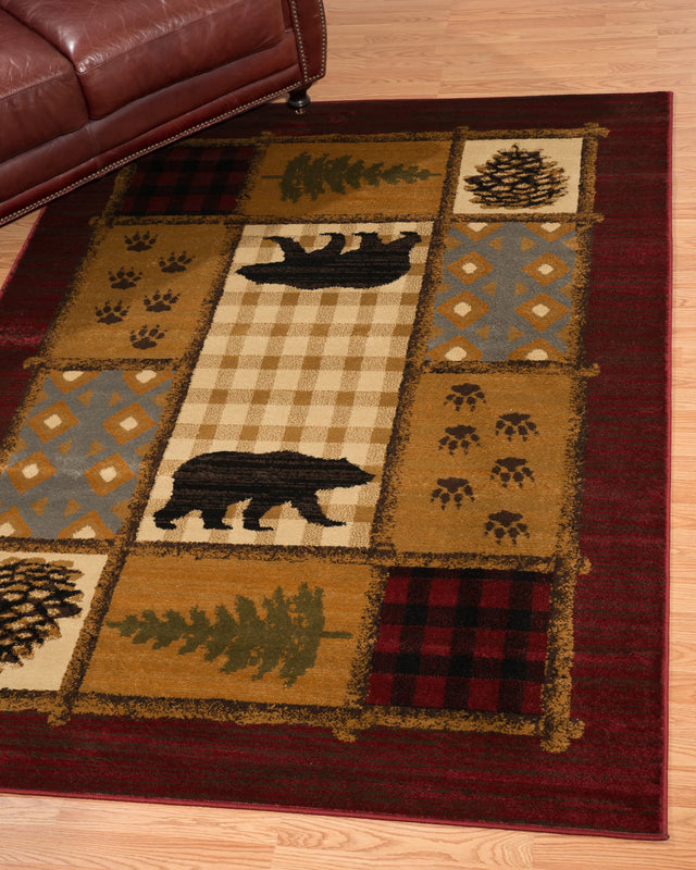 United Weavers Affinity Lodge Mosaic Multi Rug - runner room scene