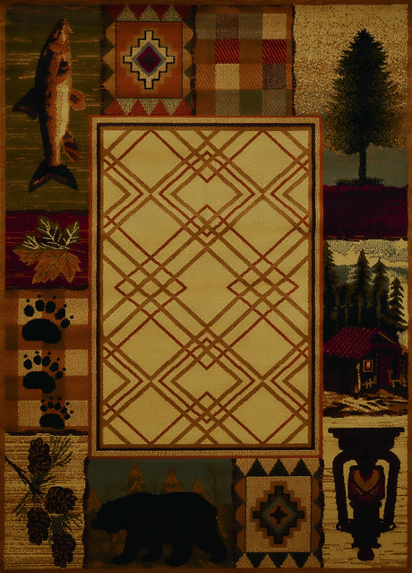 United Weavers Affinity Mountain Lake Natural Rug - front view