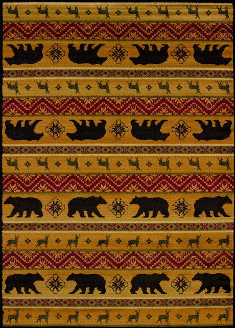 United Weavers Affinity Nordic Bear Multi Rug - runner front view
