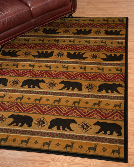 United Weavers Affinity Nordic Bear Multi Rug - runner room scene
