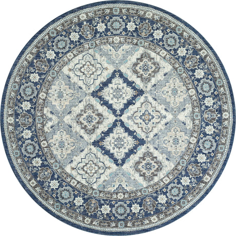 United Weavers Armada Amazing Grace Blue Rug - round front view