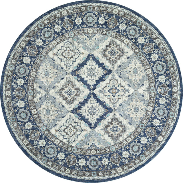 United Weavers Armada Amazing Grace Blue Rug - round front view