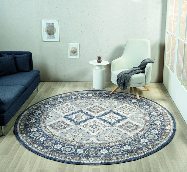United Weavers Armada Amazing Grace Blue Rug - round room scene
