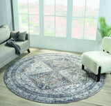 United Weavers Armada Crosswinds Blue Rug - round room scene
