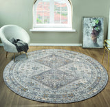 United Weavers Armada Crosswinds Grey Rug - round room scene