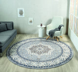 United Weavers Armada Enterprise Blue Rug - round room scene