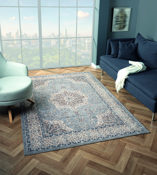 United Weavers Armada Enterprise Blue Rug - room scene